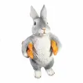 Фигура декоративная Зайка несет морковь цв. серый, 9*13*22см KSMR-713936/F766