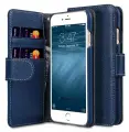 Кожаный чехол книжка Melkco для iPhone 7/8/SE 2020/SE 2022 - Wallet Book Type - темно-синий