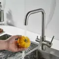 Смеситель для кухни с подключением фильтра питьевой воды Shevanik S228L сатин