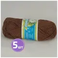 Пряжа детская ПНК им. Кирова Ромашка тонкая, мерсеризованный хлопок 100%, цвет 6512, тоф, 5 шт. по 75 г, 320 м