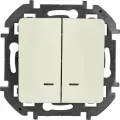 Выключатель встраиваемый Lexman Lilian 2 клавиши с подсветкой цвет слоновая кость