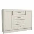 ПРИНЦЕССА Комод комбинированный Анкор белый (для одежды, под телевизор, с ящиками, с полками, большой)