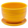 Горшок ENGARD с поддоном, 0.5 л, 13x10 см, желтый
