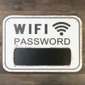 Табличка WiFi Panneau En Bois Wifi Password Fond Blanc/Noir
