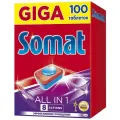 Таблетки для посудомоечных машин 100 шт. SOMAT (Сомат) All-in-1, 2489311