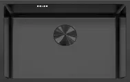 Кухонная мойка Steel Kitchen Style KS 7444 GRAFIT, цвет графит, большая сварная, комплект с декоративной накладкой