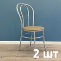 Стулья 2 шт Венский С3.00.02А Северсталь, два кольца усиления, металлик, экокожа Latte, до 140 кг