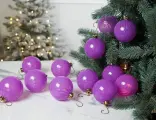 Набор ёлочных шаров антея, стекло, сиреневый, 8 см, 12 шт, EDG 686057-62-набор