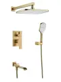 Душевая система встраиваемая Shevanik S4035G, золотой сатин