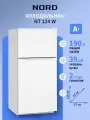 Двухкамерный холодильник NORD NT 124 W белый с верхней морозилкой, маленький на 190 л высотой 124 см, класс А+/39 дБ