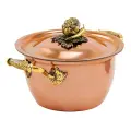 Кастрюля с крышкой с лужением Кольчугинский мельхиор Чеснок 2 л, медь, премиум качество