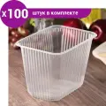 Контейнер одноразовый Юпласт, пластик, 2 л, 18.6 х 13.2 х 13 см, прозрачный, 100 шт.