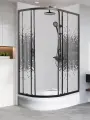 Душевой уголок с поддоном Мономах 100/80/180 МЗ BL R 10000012460 100x80 см R, профиль черный матовый, стекло интимато