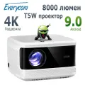 Проектор Everycom T5W Full HD для домашнего кинотеатра Cinema Beamer Поддержка 4K LED проектор с Android 5G Wi-Fi Electric Focus Smart TV