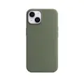 Чехол силиконовый Магсейф для iPhone 14 Olive с анимацией NFC, Silicone case Магсейф для айфон 14 - Оливковый