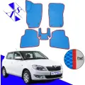 Автомобильные коврики EVA/ЕВА/ЭВА для Skoda Fabia 2 (MK2) Шкода Фабия МК2 2007-2014 василек красный
