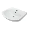 Мебельная раковина Sanita Аттика 52 фарфоровая, раковина для ванной, со сливом-переливом, белая, полукруглая