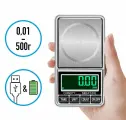 Ювелирные весы EPOXYMASTER, электронные, питание от USB, 0,01 г - 500 г, металлический корпус