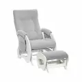 Кресло-глайдер для мамы + пуф (комплект для кормления и релакса) Milli Ария Дуб молочный/V51 Light Grey