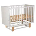 Кроватка детская Polini kids Simple 342 с маятником, белый-натуральный