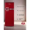Холодильник TESLER RT-215 RED, 128л, двухкамерный, А+, морозильная камера сверху, ретро-стиль