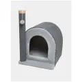 Домик-когтеточка ДобрМир Столбик, для кошек, серая, 35x41х35 см