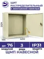 Щит распределительный навесной с монтажной панелью ЩМП - 05 IP31 400х400х155 металлический