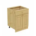 Напольный модуль для кухни тумба 2 двери + 1 ящик из массива сосны без покраски, шкаф 60х56х82см