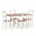 Обеденный комплект TetChair Соната, стол + 4 стула, массив сосны, антик/белый