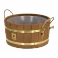 Ушат шайка Банные штучки 10 л (термо) с латунным обручем 32554