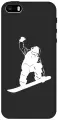 Силиконовый чехол на Apple iPhone SE / 5s / 5 / Эпл Айфон 5 / 5с / СЕ с рисунком Snowboarding W Soft Touch черный