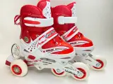 Роликовые коньки, раздвижные р-р 28-31(красные, светящиеся колеса)