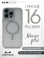 Чехол Keephone Magsafe, для iPhone 16 Pro Max, титановый, противоударный, прозрачный