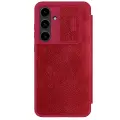 Кожаный чехол-книжка Nillkin Leather Qin Pro для Samsung Galaxy S24 FE красный
