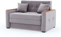 Диван со спальным местом Этро Вуд в сером велюре, спальное место 140х205