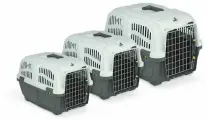 Переноска для кошек и собак MPS SKUDO 2, размер - 55 х 36 х 35 см, с металлической дверцей и замком, цвет - серый