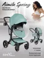 Детская коляска-трансформер Aimile Original Spring, для новорожденных, экокожа, цвет аквамарин