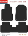 Коврики в салон ЭВА Allmone для Honda CR-V 4 (RE, RM) 2012 - 2018 задний цельный, черные, 3шт. / Хонда ЦРВ 4