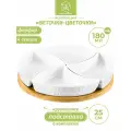 Менажница, блюдо 25х25х6 см Elan Gallery Веточки-цветочки крутящ. 4 секции на деревянной подставке