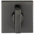 Завертка сантехническая / межкомнатная накладная, квадратная к ручкам PUERTO, серия SLIM, матовый черный никель