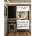 Шкаф для стиральной машины с полкой, глубина 40 см, дуб/черный