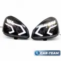 Фары Приора линзы 4 BI LED модуля в стиле АМГ Mercedes AMG плавающие поворотники черная маска на Приору