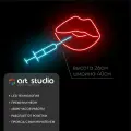 ART Studio Неоновая вывеска Губы 26х40 см для декора интерьера и романтической атмосферы на подложке из акрила