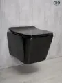 Унитаз подвесной Gid Cuadrado 62224Y черный глянцевый с сиденьем микролифт безободковый