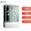 Душевая кабина Frank F556-1 пристенная, стекло закаленное, с крышей, универсальная