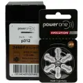 Батарейки PowerOne Evolution p312 (PR41) для слухового аппарата, 10 блистеров (60 батареек)