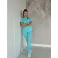 Женский медицинский костюм Дарина бирюза (кор/рукав) от бренда I'm a doctor