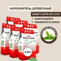 Наполнитель для кошачьего туалета комкующийся древесный ECO Premium Зеленый чай 6шт х 1.9кг