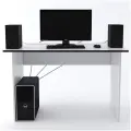 Стол письменный для школьника, компьютерный Ascetic 1200 Белый/Черный, 120*71,6 см.