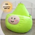 Кресло-мешок Авокадо 5xl, Пуфик груша, Велюр натуральный, Принт, Бин бэг, Бескаркасное кресло с рисунком, 420 л